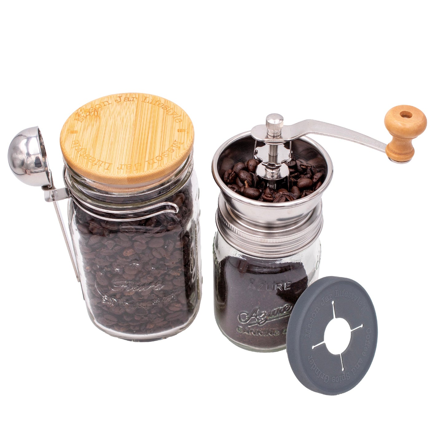 Coffee and Spice Grinder Lid for Mason Jars