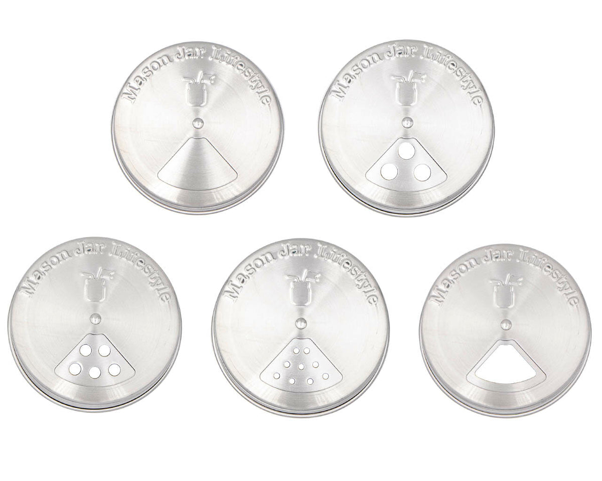 Spice Shaker Stainless Steel Lids for Mason Jars 4 Pack