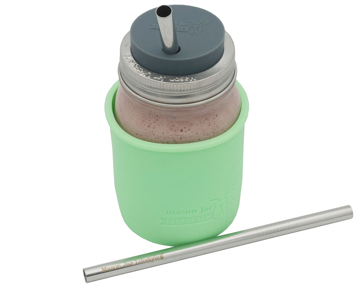Individual Stainless Steel & Glass Straws for Mason Jars