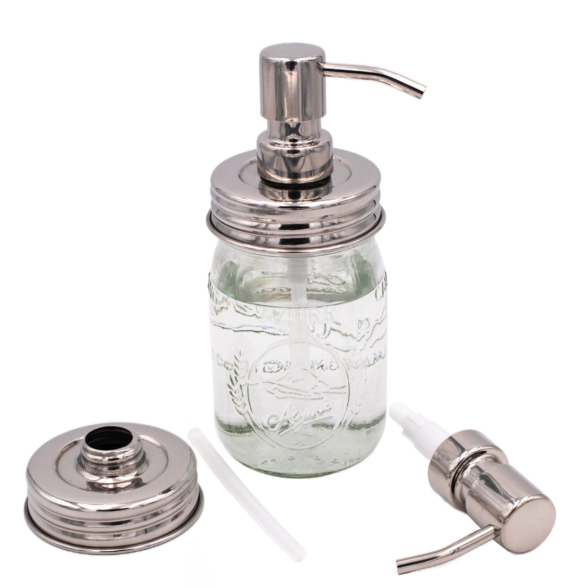 Mirror / Chrome Soap Pump Dispensers for Mason Jars