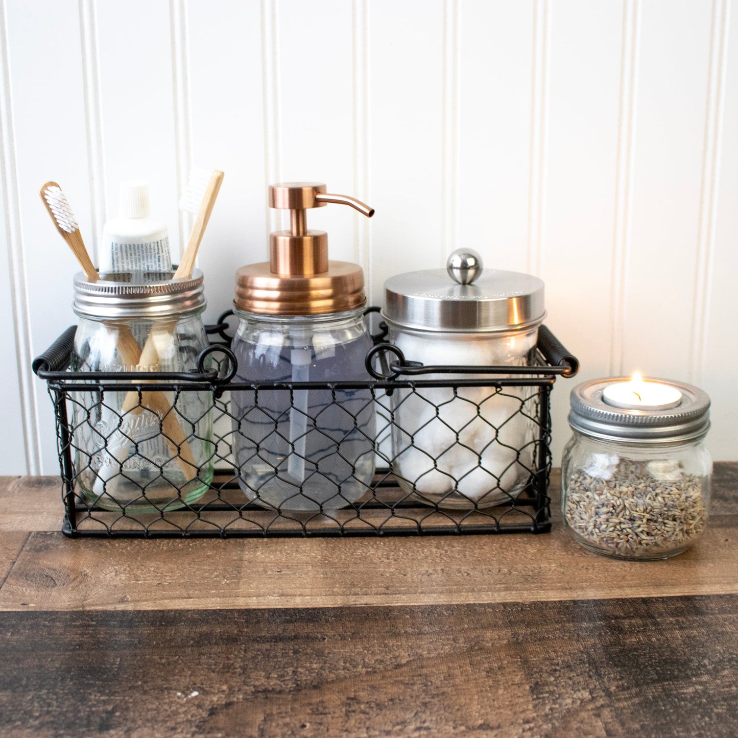 Vintage Copper Soap Pump Lid Kit for Regular Mouth Mason Jars